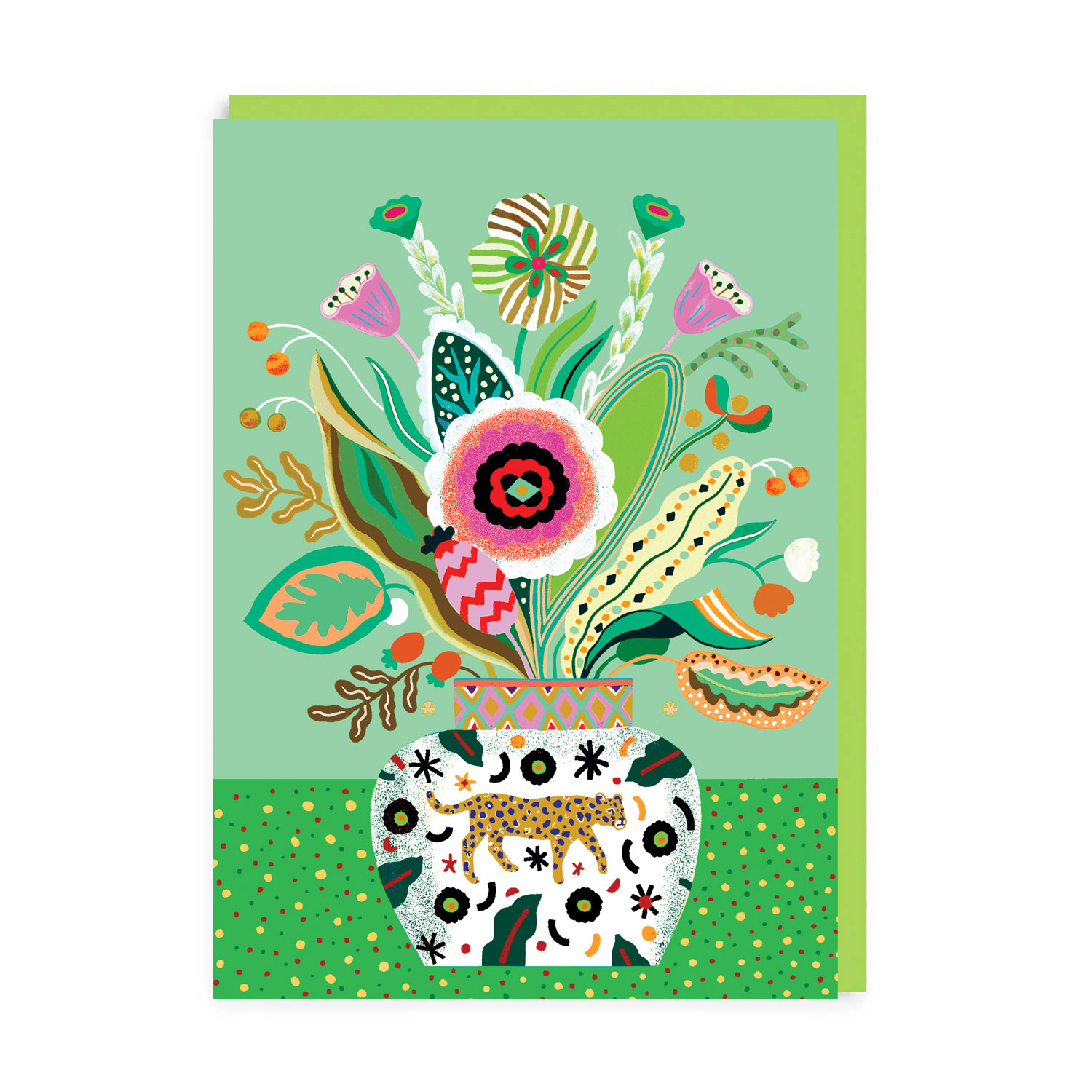 Spring Bouquet Green Card 6 pack